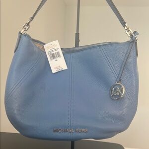 Michael Kors Blue Shoulder Bag with Silver Charm